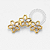 TN1631 Topo Cluster 3 Flores Vazadas CZ Titanio PVD Gold - Imagem 1
