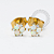 TN1660 Brinco Trinity Opalas e Zirconias Titanio PVD Gold - Imagem 1