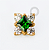TN1698 Topo Quadrado CZ Cristal e Verde Titânio PVD Gold - Imagem 1