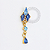 TN1744 Topo CZ Dark e Aqua Blue Titânio PVD Gold - Imagem 1