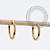 TN1754 Brinco Argola Lisa Titânio PVD Gold - Imagem 1