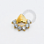 TN1769 Topo Triangular com Arco CZ Titânio PVD Gold - Imagem 1