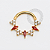 TN1773 Segmento Frontal 8mm CZ Garnet e Cristal Titânio PVD Gold - Imagem 1