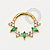TN1774 Segmento Frontal 8mm CZ Verde e Cristal Titânio PVD Gold - Imagem 1