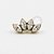 TN382 Topo Cluster 4 CZ Navetes Titânio PVD Gold - Imagem 1