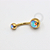 TN483 Navel Tradicional Zirconia Titânio PVD Gold - Imagem 3