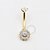 TN654 Navel Flor Zirconias Titanio PVD Gold - Imagem 1