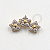 TN676 Topo Cluster 3 Flores CZ Titanio PVD Gold - Imagem 1