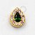 TN731 Topo Gota CZ Verde e Rosa Titânio PVD Gold - Imagem 1