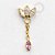 TN733 Topo 3 Navetes Pingente CZ Titânio PVD Gold - Imagem 1
