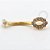TN750 Navel Flor Oval CZ Miolo Opala Titânio PVD Gold - Imagem 1