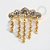 TN758 Topo Cluster CZ Correntes Titânio PVD Gold - Imagem 1