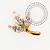 TN2198 Topo Galho CZ 3 Navetes Titânio PVD Gold - Imagem 1