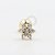 OR46 Microbell Mini Flor Cravejada Ouro 18K - Imagem 1