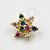 OR77 Topo Flor Rainbow Ouro 18K - Imagem 1