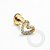 OR81 Labret Coração Cravejado com Haste em Ouro 18K - Imagem 1