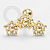 OR84 Microbell Cluster 3 Mini Flores Ouro 18K - Imagem 1