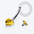 TN2243 Navel Coração CZ Amarelo Titânio ASTM F136 - Imagem 2