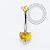 TN2243 Navel Coração CZ Amarelo Titânio ASTM F136 - Imagem 1