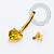 TN2244 Navel Coração CZ Amarelo Titânio PVD Gold - Imagem 2
