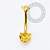 TN2244 Navel Coração CZ Amarelo Titânio PVD Gold - Imagem 1