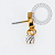 TN2253 Topo Navete Vertical Pingente Push Pin CZ Titânio PVD Gold - Imagem 2
