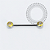 TN2254 Nipple CZ Flat Amarelo Push Pin Unilateral Titânio ASTM F136 - Imagem 1
