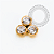 TN2265  Topo Trinity Circular CZ Push Pin Titânio PVD Gold - Imagem 1