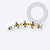 TN2261 Topo Cluster Três Trinitys e CZ Gota Titânio PVD Gold - Imagem 1