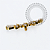 TN2261 Topo Cluster Três Trinitys e CZ Gota Titânio PVD Gold - Imagem 2