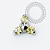 TN2280 Topo Trinity CZ Amarela Push Pin Titânio ASTM F136 - Imagem 1