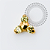 TN2281 Topo Trinity CZ Amarela Push Pin Titânio PVD Gold - Imagem 1