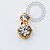 TN2290 Topo 2 CZ Cristal Titânio PVD Gold - Imagem 1