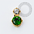TN2291 Topo CZ Esmeralda e Cristal Titânio PVD Gold - Imagem 1