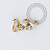 TN2301 Topo Cluster 3 CZ Baguetes Titânio PVD Gold - Imagem 1