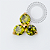TN2320 Topo Trinity Lux Peridot Push Pin Titânio PVD Gold - Imagem 1