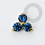 TN2321 Topo Trinity Lux Safira Push Pin Titânio PVD Gold - Imagem 1