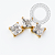 TN2344 Topo Cluster 3 CZ Quadradas   Titânio PVD Gold - Imagem 1