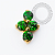 TN2350 Topo Mini Clover CZ Verde Push Pin Titânio PVD Gold - Imagem 1