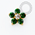 TN2352 Topo  Flor CZ Verde Push Pin Titânio PVD Gold - Imagem 1