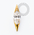 TN2361 Topo Marquise CZ Navete Titânio PVD Gold - Imagem 1