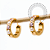 TN2442 Brinco Argola CZ Rosa e Pérolas  Titânio PVD Gold - Imagem 1