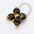 TN2446 Topo Micro Trevo CZ Black Push Pin Titânio PVD Gold - Imagem 1
