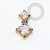 TN2450 Topo Quadrado duplo CZ Push Pin Titânio PVD Gold - Imagem 1