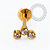 PVD132 Labret Mini Cluster 3 CZ  Aço PVD Gold - Imagem 1