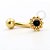 TN706 Navel Topo Sol CZ Titânio PVD Gold - Imagem 2