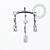TN2528  Topo Arco Ping. 3 Baguetes CZ Titânio ASTM136 - Imagem 1