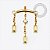 TN2536  Topo Arco Ping. 3 Baguetes CZ Titânio PVD Gold - Imagem 2