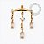 TN2536  Topo Arco Ping. 3 Baguetes CZ Titânio PVD Gold - Imagem 1