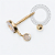 OR114 Microbell Navete Pingente CZ  8mm Ouro 18k - Imagem 2